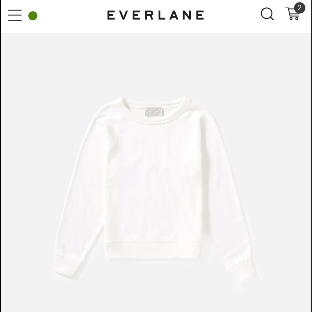 Everlane Lightweight French Terry Crewneck in Bone